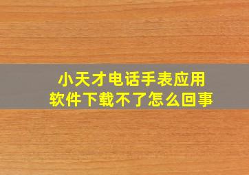 小天才电话手表应用软件下载不了怎么回事