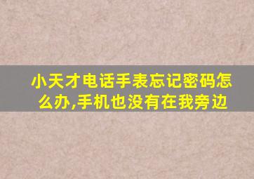 小天才电话手表忘记密码怎么办,手机也没有在我旁边