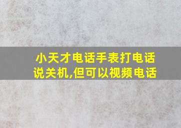 小天才电话手表打电话说关机,但可以视频电话