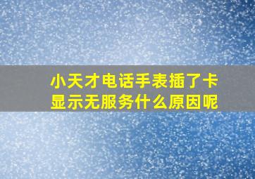 小天才电话手表插了卡显示无服务什么原因呢