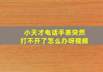 小天才电话手表突然打不开了怎么办呀视频