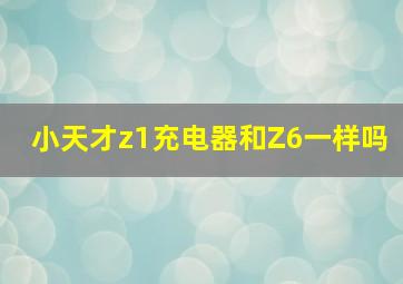 小天才z1充电器和Z6一样吗