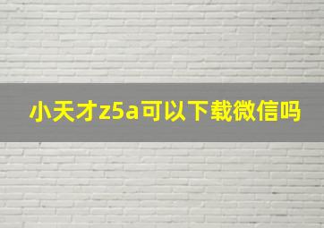 小天才z5a可以下载微信吗