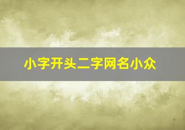 小字开头二字网名小众