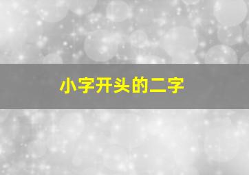 小字开头的二字