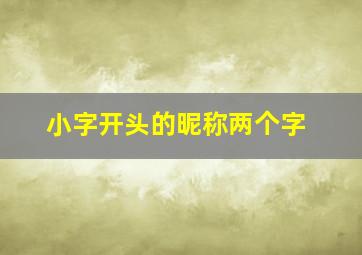 小字开头的昵称两个字