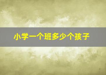 小学一个班多少个孩子