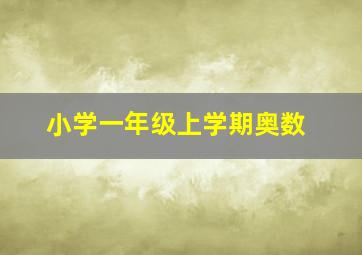 小学一年级上学期奥数