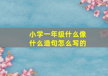 小学一年级什么像什么造句怎么写的