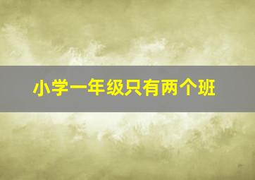 小学一年级只有两个班