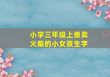 小学三年级上册卖火柴的小女孩生字