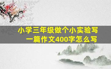 小学三年级做个小实验写一篇作文400字怎么写