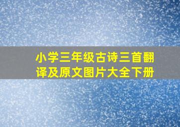 小学三年级古诗三首翻译及原文图片大全下册