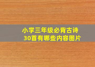 小学三年级必背古诗30首有哪些内容图片