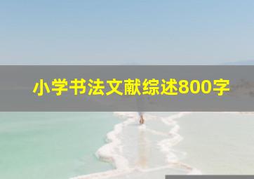 小学书法文献综述800字