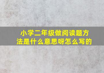 小学二年级做阅读题方法是什么意思呀怎么写的