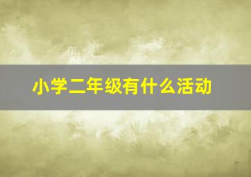 小学二年级有什么活动