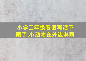 小学二年级看图写话下雨了,小动物在外边淋雨