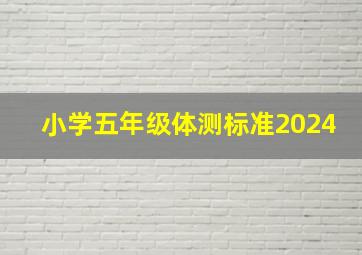 小学五年级体测标准2024