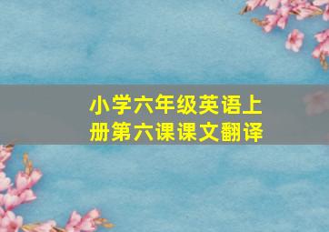 小学六年级英语上册第六课课文翻译