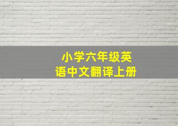 小学六年级英语中文翻译上册