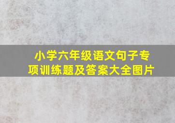 小学六年级语文句子专项训练题及答案大全图片