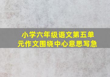 小学六年级语文第五单元作文围绕中心意思写急