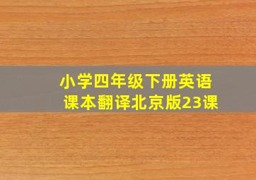 小学四年级下册英语课本翻译北京版23课