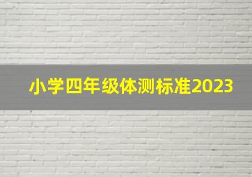 小学四年级体测标准2023