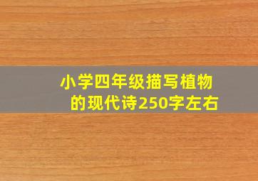 小学四年级描写植物的现代诗250字左右