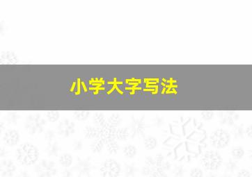 小学大字写法