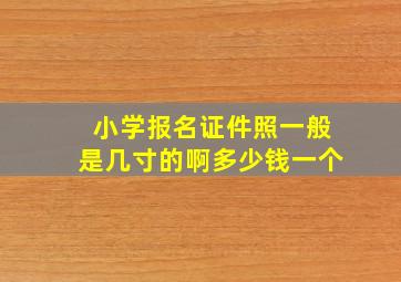 小学报名证件照一般是几寸的啊多少钱一个