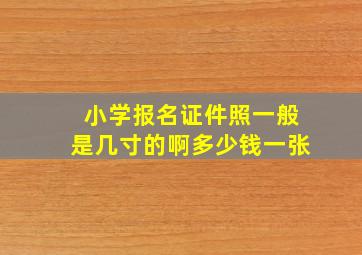 小学报名证件照一般是几寸的啊多少钱一张