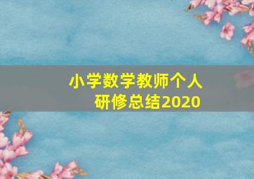 小学数学教师个人研修总结2020