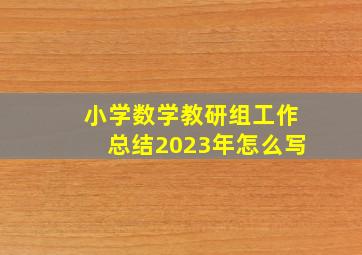 小学数学教研组工作总结2023年怎么写