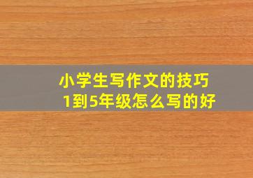 小学生写作文的技巧1到5年级怎么写的好