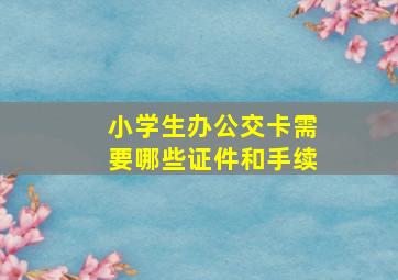 小学生办公交卡需要哪些证件和手续