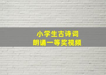 小学生古诗词朗诵一等奖视频