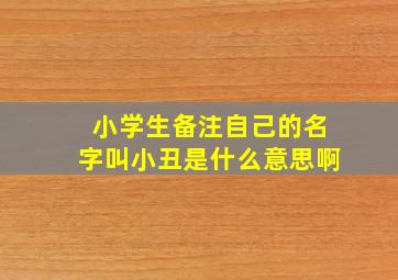 小学生备注自己的名字叫小丑是什么意思啊