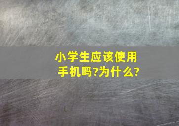 小学生应该使用手机吗?为什么?