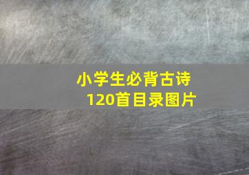 小学生必背古诗120首目录图片