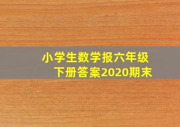 小学生数学报六年级下册答案2020期末