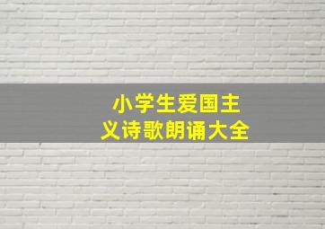 小学生爱国主义诗歌朗诵大全