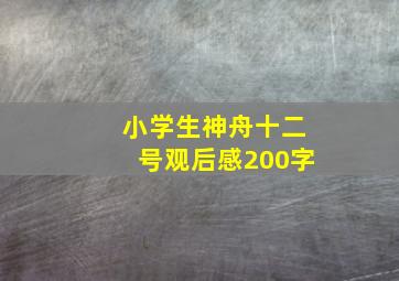 小学生神舟十二号观后感200字