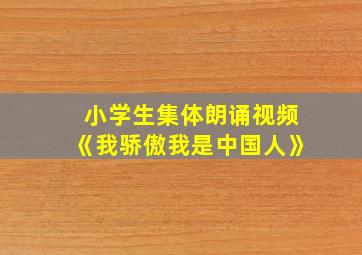 小学生集体朗诵视频《我骄傲我是中国人》