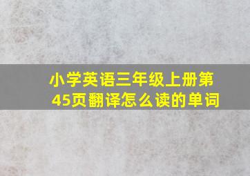 小学英语三年级上册第45页翻译怎么读的单词