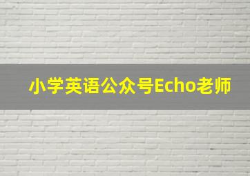 小学英语公众号Echo老师