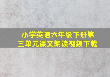 小学英语六年级下册第三单元课文朗读视频下载