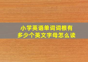 小学英语单词词根有多少个英文字母怎么读