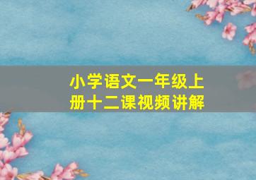 小学语文一年级上册十二课视频讲解